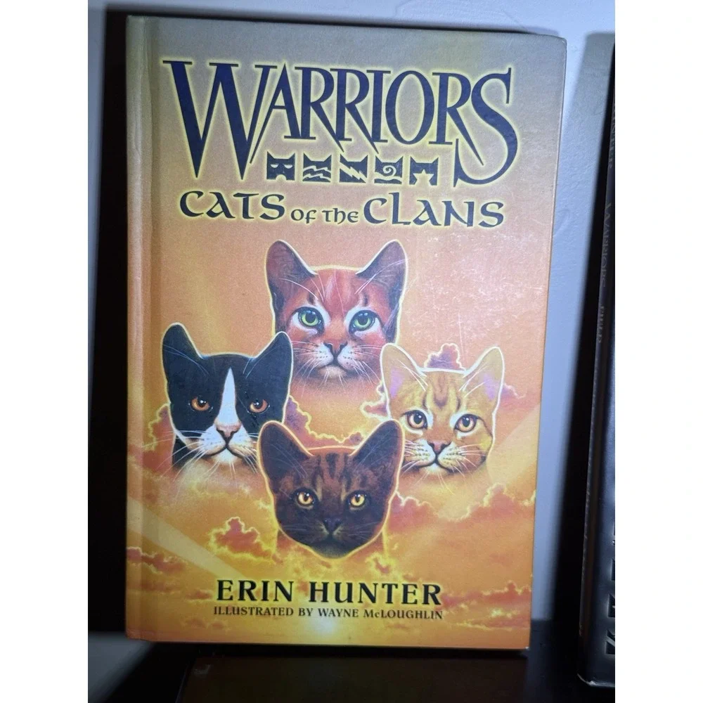 2 WARRIORS Cats of the Clan & Field Guide Secrets of the Clan HC Erin Hunter lot